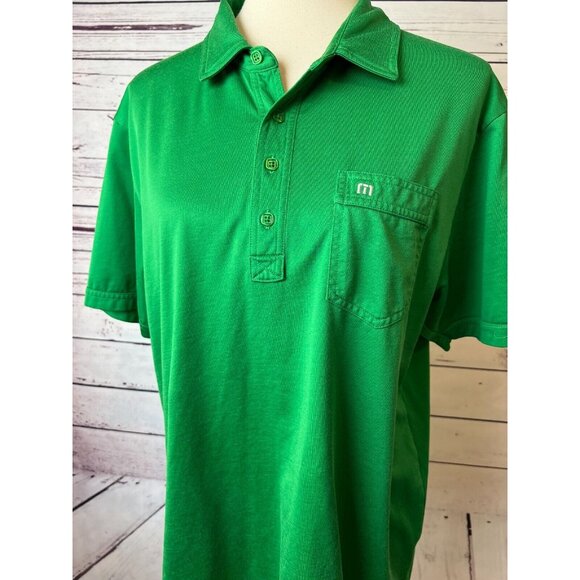 Travis Mathew Polo Golf Shirt Large Green Pima Cotton Notre Dame St Patricks Day - Picture 3 of 8